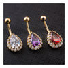 Fashionable Big Water-drop Zircon Navel Nail Ring Body Pucture    gold plated white zircon - Mega Save Wholesale & Retail - 4