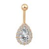 Fashionable Big Water-drop Zircon Navel Nail Ring Body Pucture    gold plated white zircon - Mega Save Wholesale & Retail - 1