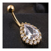 Fashionable Big Water-drop Zircon Navel Nail Ring Body Pucture    gold plated white zircon - Mega Save Wholesale & Retail - 2