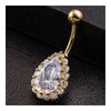 Fashionable Big Water-drop Zircon Navel Nail Ring Body Pucture    gold plated white zircon - Mega Save Wholesale & Retail - 3