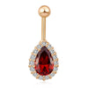 Fashionable Big Water-drop Zircon Navel Nail Ring Body Pucture   gold plated red zircon - Mega Save Wholesale & Retail - 1