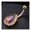 Fashionable Big Water-drop Zircon Navel Nail Ring Body Pucture   gold plated red zircon - Mega Save Wholesale & Retail - 2