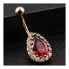 Fashionable Big Water-drop Zircon Navel Nail Ring Body Pucture   gold plated red zircon - Mega Save Wholesale & Retail - 3