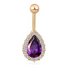 Fashionable Big Water-drop Zircon Navel Nail Ring Body Pucture    gold plated purple zircon - Mega Save Wholesale & Retail - 1