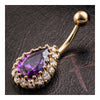 Fashionable Big Water-drop Zircon Navel Nail Ring Body Pucture    gold plated purple zircon - Mega Save Wholesale & Retail - 3