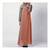 Summer Dress Muslim Splicing Bowknot Chiffon Dress   pink+khaki