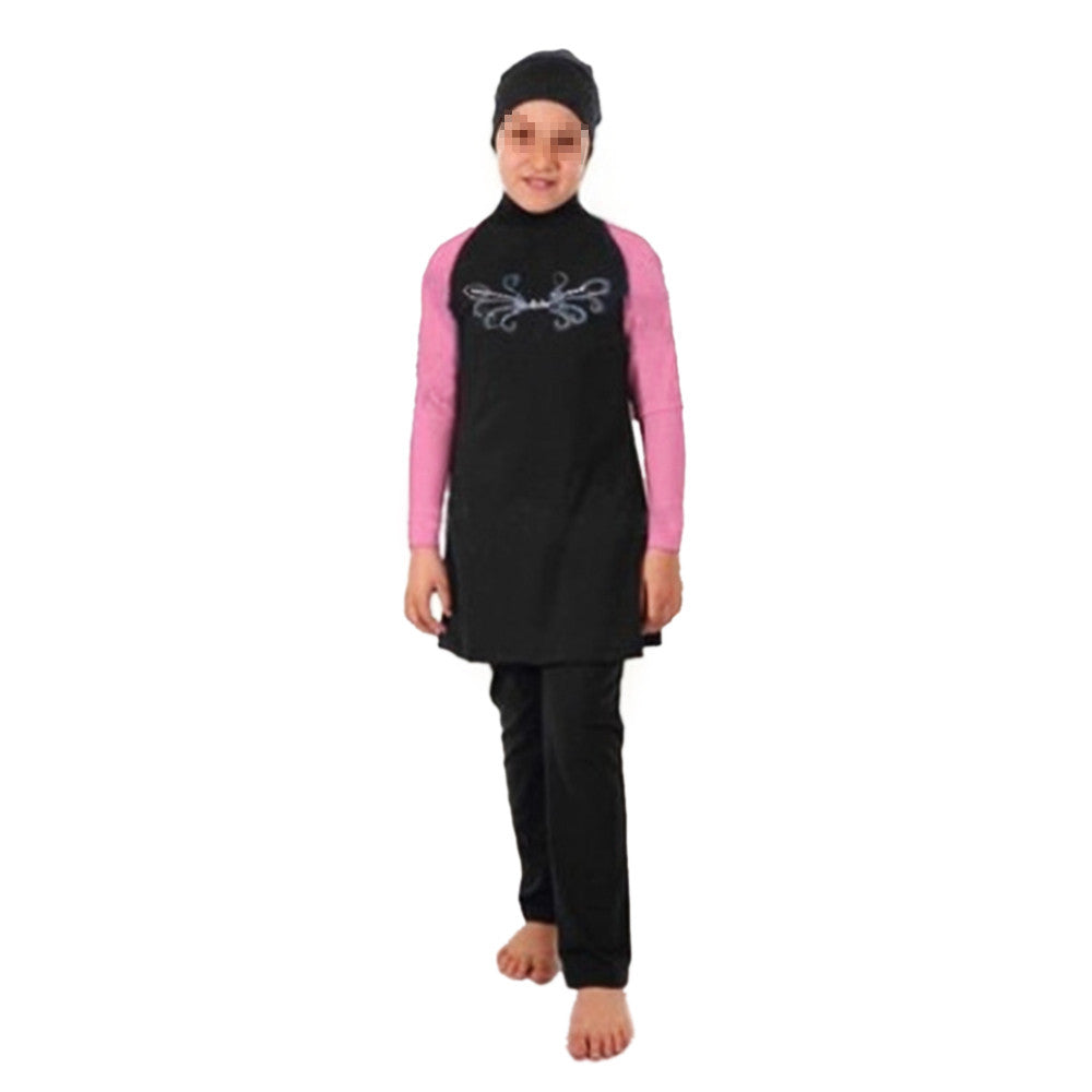 Muslim Swimwear Swimsuit Burqini Child   red   S - Mega Save Wholesale & Retail - 1