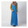 Summer Dress Muslim Splicing Bowknot Chiffon Dress    lake blue+yellow