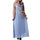 Summer Dress Muslim Splicing Bowknot Chiffon Dress   sky blue+khaki