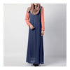 Summer Dress Muslim Splicing Bowknot Chiffon Dress   navy+pink