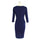 Woman Solid Color Pencil Skirt Slim Dress  navy   S - Mega Save Wholesale & Retail - 2
