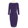 Woman Solid Color Pencil Skirt Slim Dress   purple   S - Mega Save Wholesale & Retail - 1