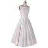 Hepburn Style Pleated Skirt Slim Sleeveless Dress   white   S - Mega Save Wholesale & Retail - 1