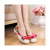 Old Beijing Red Chinese Embroidered Shoes for Women in Durable Cowhell Shoe Sole Fashion - Mega Save Wholesale & Retail - 3