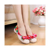 Old Beijing Cloth Shoes Woman Embroidered Shoes Literary Style Slipsole Increased within  red - Mega Save Wholesale & Retail - 3