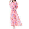 Muslim Robe Long Dress Long Sleeve Slim Chiffon   pink - Mega Save Wholesale & Retail - 2