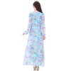 Muslim Robe Long Dress Long Sleeve Slim Chiffon   lake blue - Mega Save Wholesale & Retail - 3