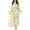 Muslim Robe Long Dress Long Sleeve Slim Chiffon   lime - Mega Save Wholesale & Retail - 1