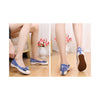 Old Beijing Cloth Shoes Woman Embroidered Shoes Literary Style Slipsole Increased within  blue - Mega Save Wholesale & Retail - 3