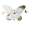 Wall Clock Creative 3D Buitterfly Mirror Moveable Sticking   silver - Mega Save Wholesale & Retail
