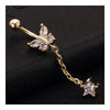 Butterfly Navel Buckle    gold plated white zircon - Mega Save Wholesale & Retail - 2