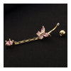 Butterfly Navel Buckle   gold plated pink zircon - Mega Save Wholesale & Retail - 2