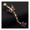 Butterfly Navel Buckle    gold plated purple zircon - Mega Save Wholesale & Retail - 2