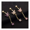 Butterfly Navel Buckle    gold plated white zircon - Mega Save Wholesale & Retail - 4