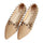Rivet Flat Plus Size Low-cut Fluff Pointed Thin Shoes  khaki  35 - Mega Save Wholesale & Retail