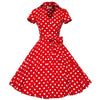 Summer Woman Bohemian Style Bubble Skirt Dot Dress   red dot   S - Mega Save Wholesale & Retail - 1