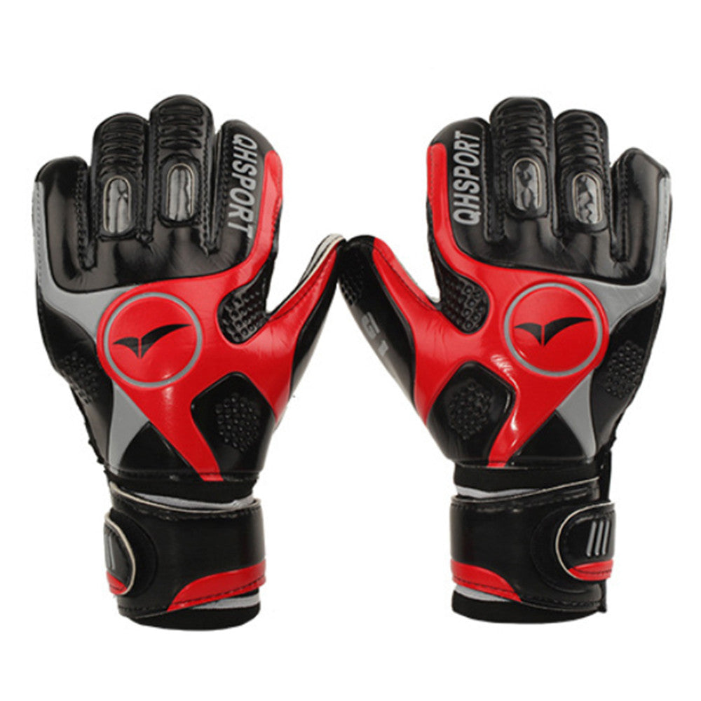 Latex Goalkeeper Gloves Roll Finger Non-slip Breathable   black red - Mega Save Wholesale & Retail