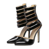 Roman Style Pointed High Heel Sandals  black