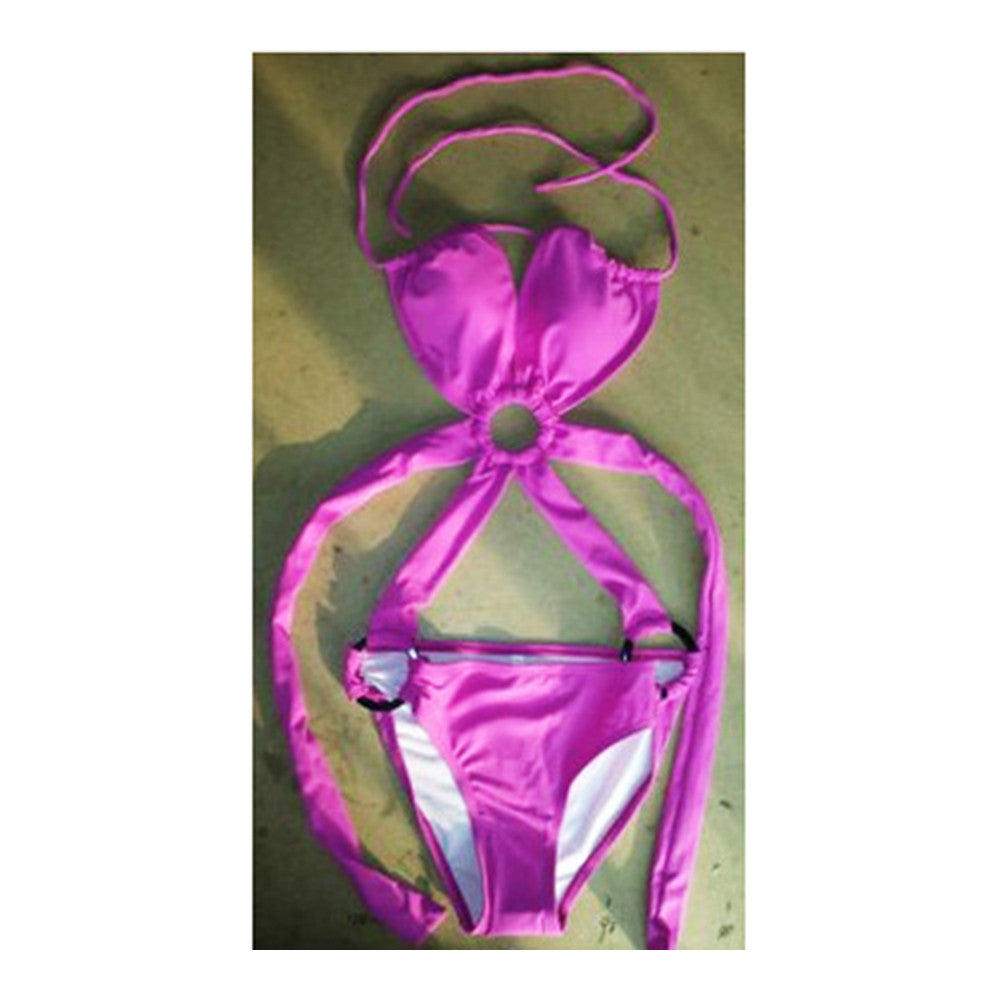 Women Swimsuit Monokini One-piece Swimwear   pink   S - Mega Save Wholesale & Retail