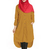 Muslim Long Shirt Solid Color Women Garments   autumn leaf's yellow - Mega Save Wholesale & Retail - 1