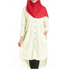 Muslim Long Shirt Solid Color Women Garments  beige - Mega Save Wholesale & Retail - 1