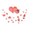 Mirror Wall Clock Love Heart DIY Creative Cartoon Decoration   red - Mega Save Wholesale & Retail