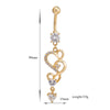 Navel Ring Buckle Nail Mainstream Heart   gold plated white zircon - Mega Save Wholesale & Retail - 5