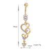 Navel Ring Buckle Nail Mainstream Heart  gold plated pink zircon - Mega Save Wholesale & Retail - 5