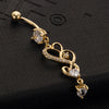 Navel Ring Buckle Nail Mainstream Heart   gold plated white zircon - Mega Save Wholesale & Retail - 2