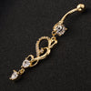 Navel Ring Buckle Nail Mainstream Heart   gold plated white zircon - Mega Save Wholesale & Retail - 3