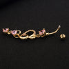 Navel Ring Buckle Nail Mainstream Heart  gold plated pink zircon - Mega Save Wholesale & Retail - 4