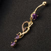 Navel Ring Buckle Nail Mainstream Heart    gold plated purple zircon - Mega Save Wholesale & Retail - 3