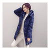 Winter Down Coat Woman Slim Hooded Thick Middle Long   blue   M - Mega Save Wholesale & Retail - 1