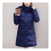 Winter Down Coat Woman Slim Hooded Thick Middle Long   blue   M - Mega Save Wholesale & Retail - 2
