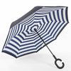 C-Handle Parasol Folding Rain Windproof Umbrella Double Layers Inverted Reverse