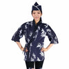 Unisex Sushi Chef Coat 3/7 Sleeve Kinomo Japanese Restaurant Uniform Jacket Ties up
