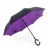 C-Handle Parasol Folding Rain Windproof Umbrella Double Layers Inverted Reverse