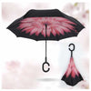 C-Handle Parasol Folding Rain Windproof Umbrella Double Layers Inverted Reverse