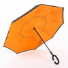 C-Handle Parasol Folding Rain Windproof Umbrella Double Layers Inverted Reverse