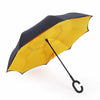 C-Handle Parasol Folding Rain Windproof Umbrella Double Layers Inverted Reverse